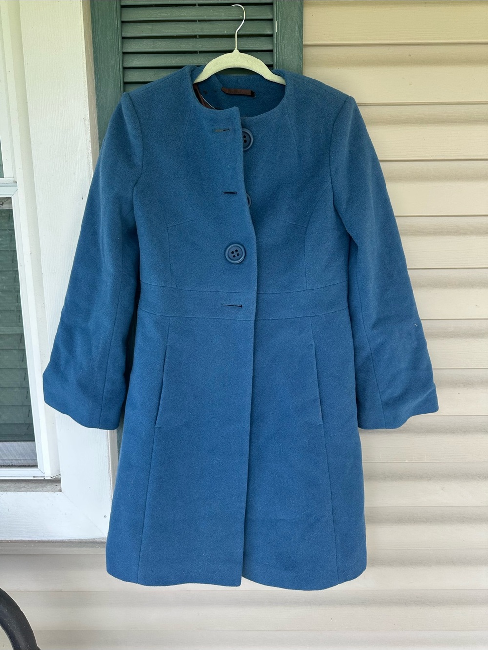 Boden Blue Wool Blend Coat | Classic Tailored Winter Jacket